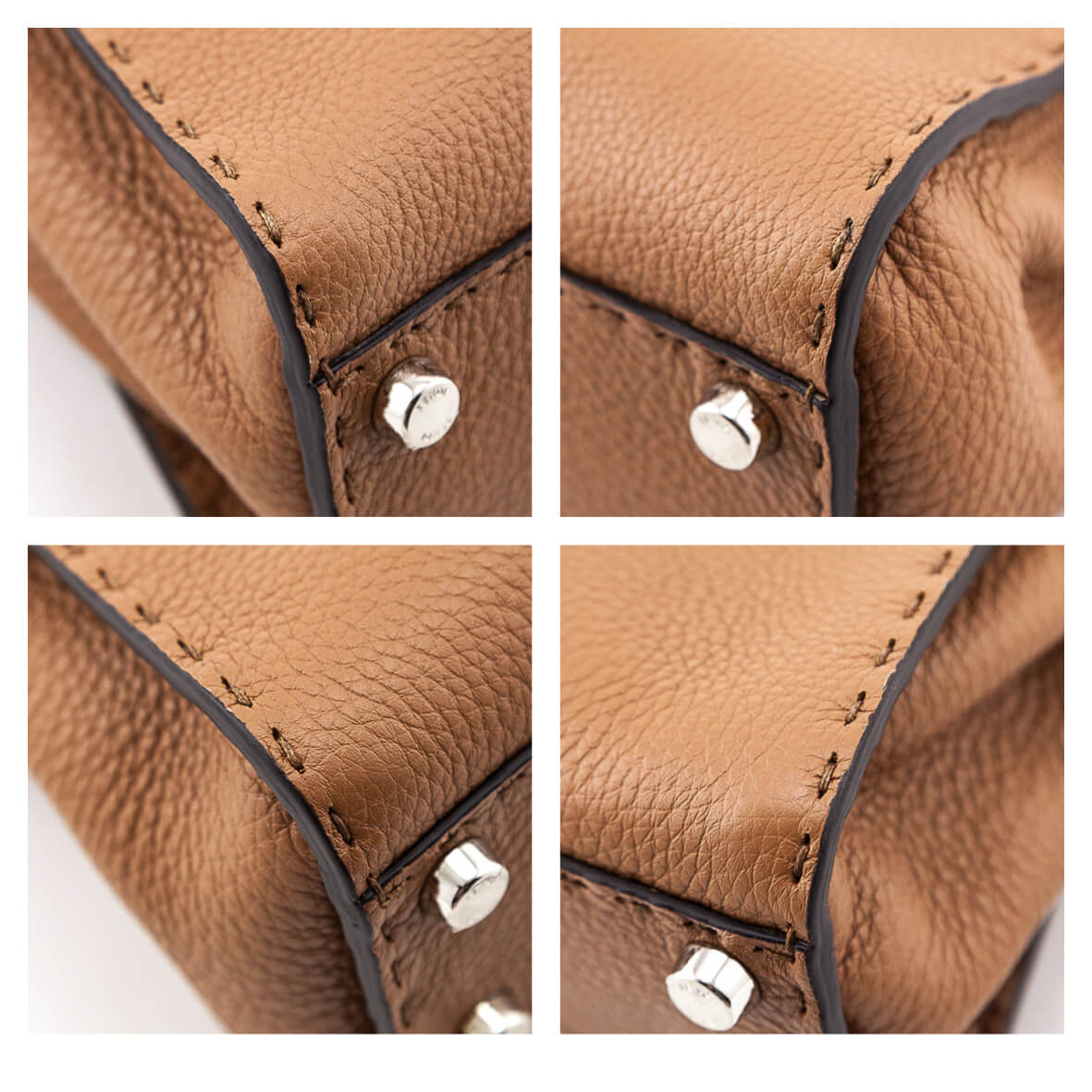Fendi Brown Cuoio Romano Selleria Mini Peekaboo Satchel - Love that Bag etc - Preowned Authentic Designer Handbags Preloved Fashions