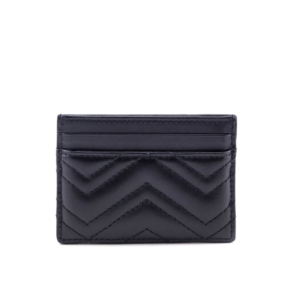 Gucci Black Calfskin Matelasse GG Marmont Card Holder - Love that Bag etc - Preowned Authentic Designer Handbags Preloved Fashions