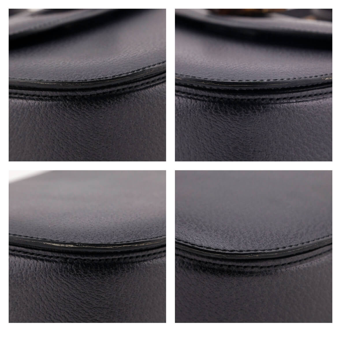 Gucci Gray Grained Calfskin Bamboo Top Handle Bag - Love that Bag etc - Preowned Authentic Designer Handbags Preloved Fashions