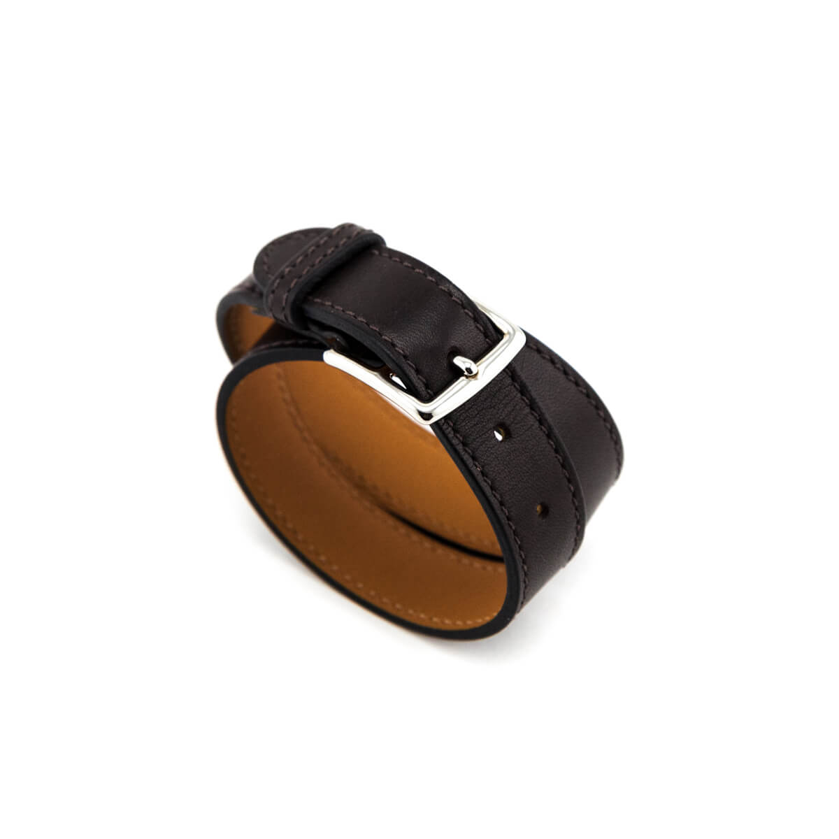 Hermes Brown Etriviere Double Tour Bracelet Size M - Love that Bag etc - Preowned Authentic Designer Handbags Preloved Fashions