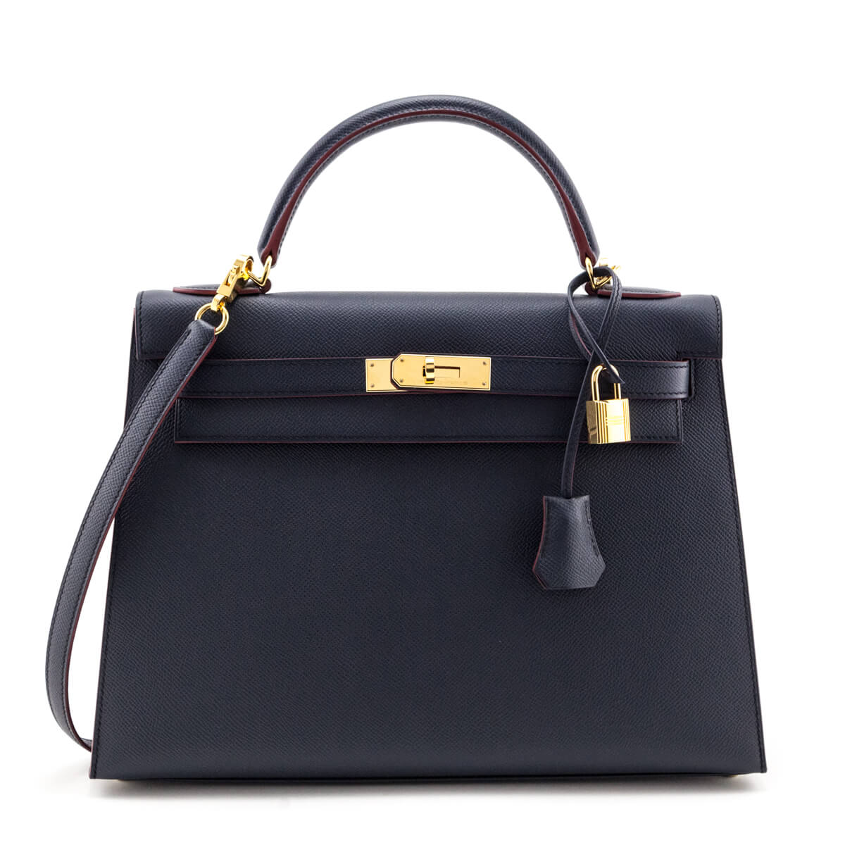 Hermes Bleu Indigo Epsom Kelly Sellier II 32 - Love that Bag etc - Preowned Authentic Designer Handbags Preloved Fashions