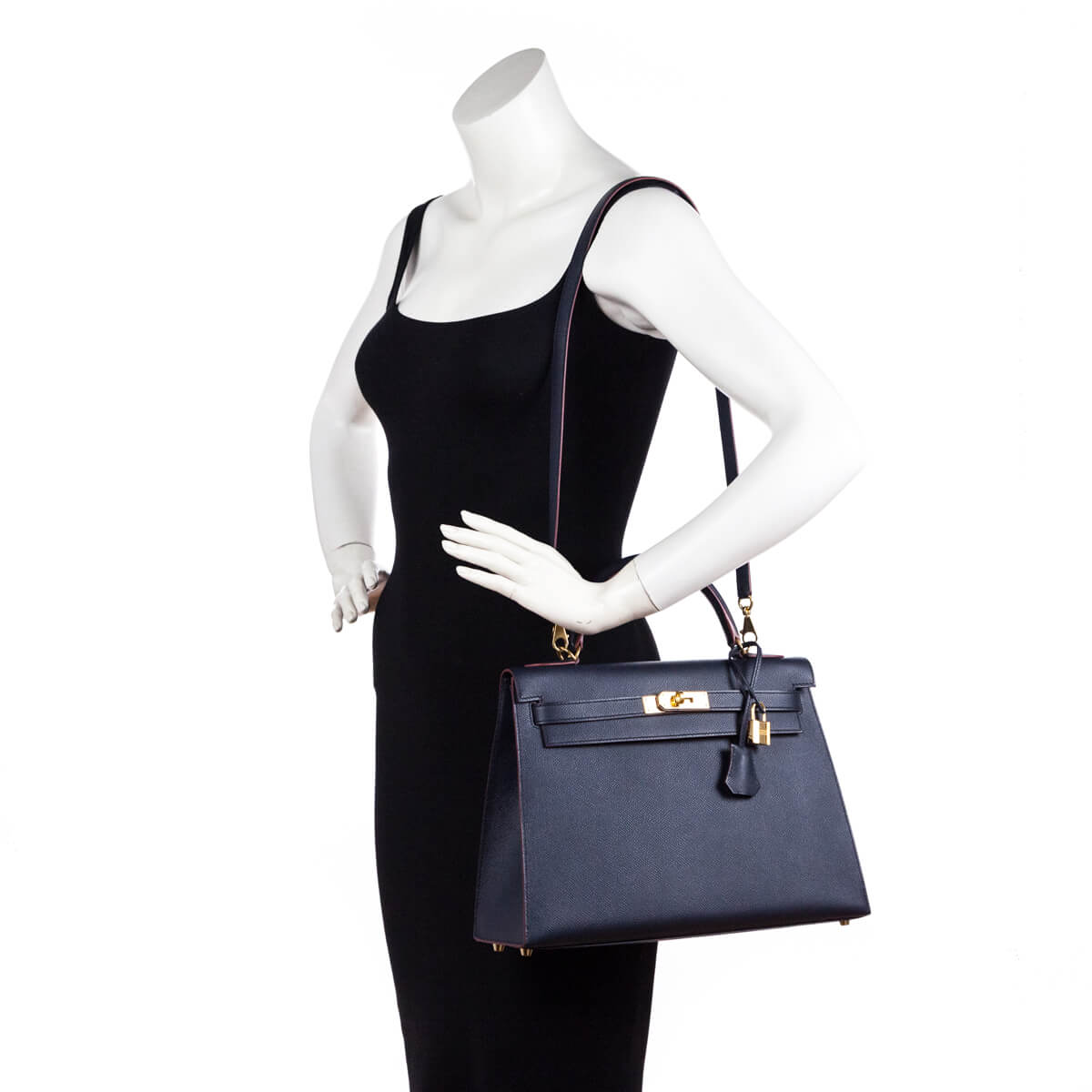 Hermes Bleu Indigo Epsom Kelly Sellier II 32 - Love that Bag etc - Preowned Authentic Designer Handbags Preloved Fashions