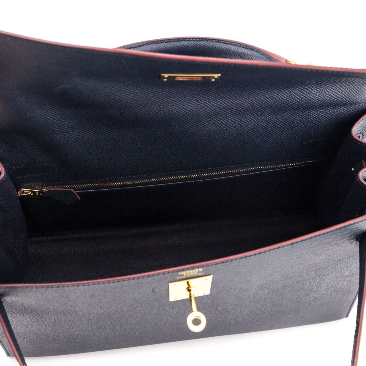 Hermes Bleu Indigo Epsom Kelly Sellier II 32 - Love that Bag etc - Preowned Authentic Designer Handbags Preloved Fashions
