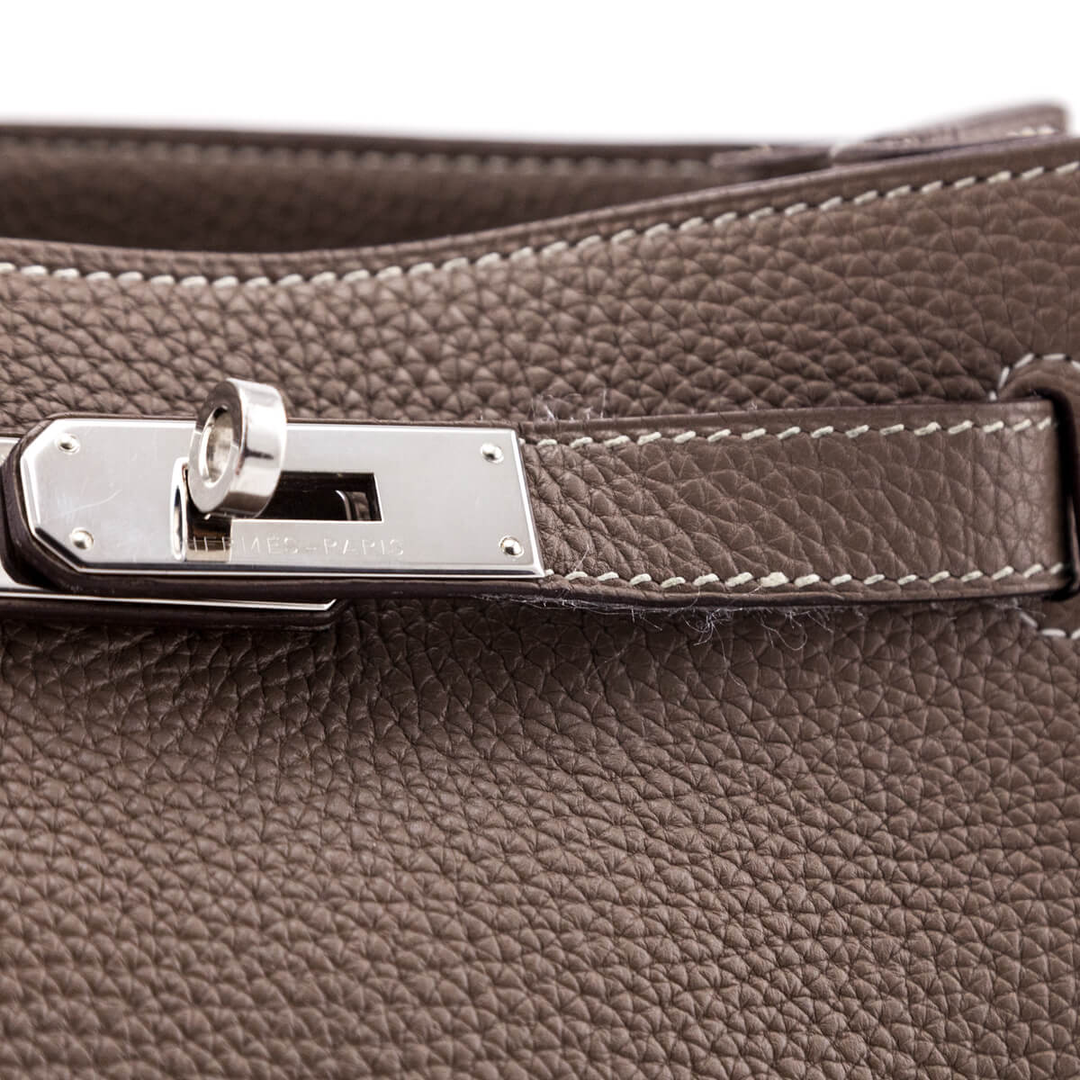Hermes Etoupe Clemence So Kelly 22 - Love that Bag etc - Preowned Authentic Designer Handbags Preloved Fashions