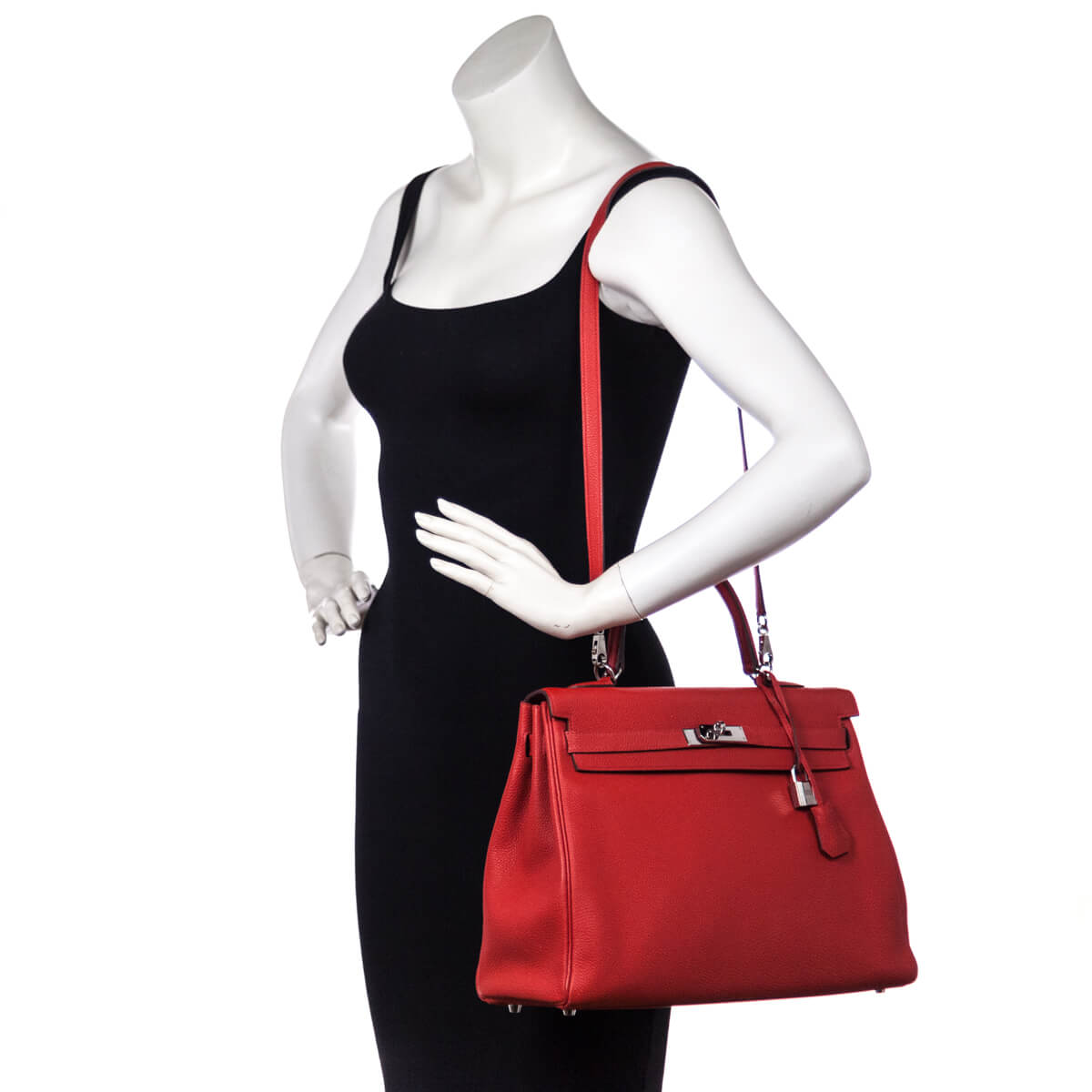 Hermes Geranium Togo Kelly Retourne II 35 - Love that Bag etc - Preowned Authentic Designer Handbags Preloved Fashions