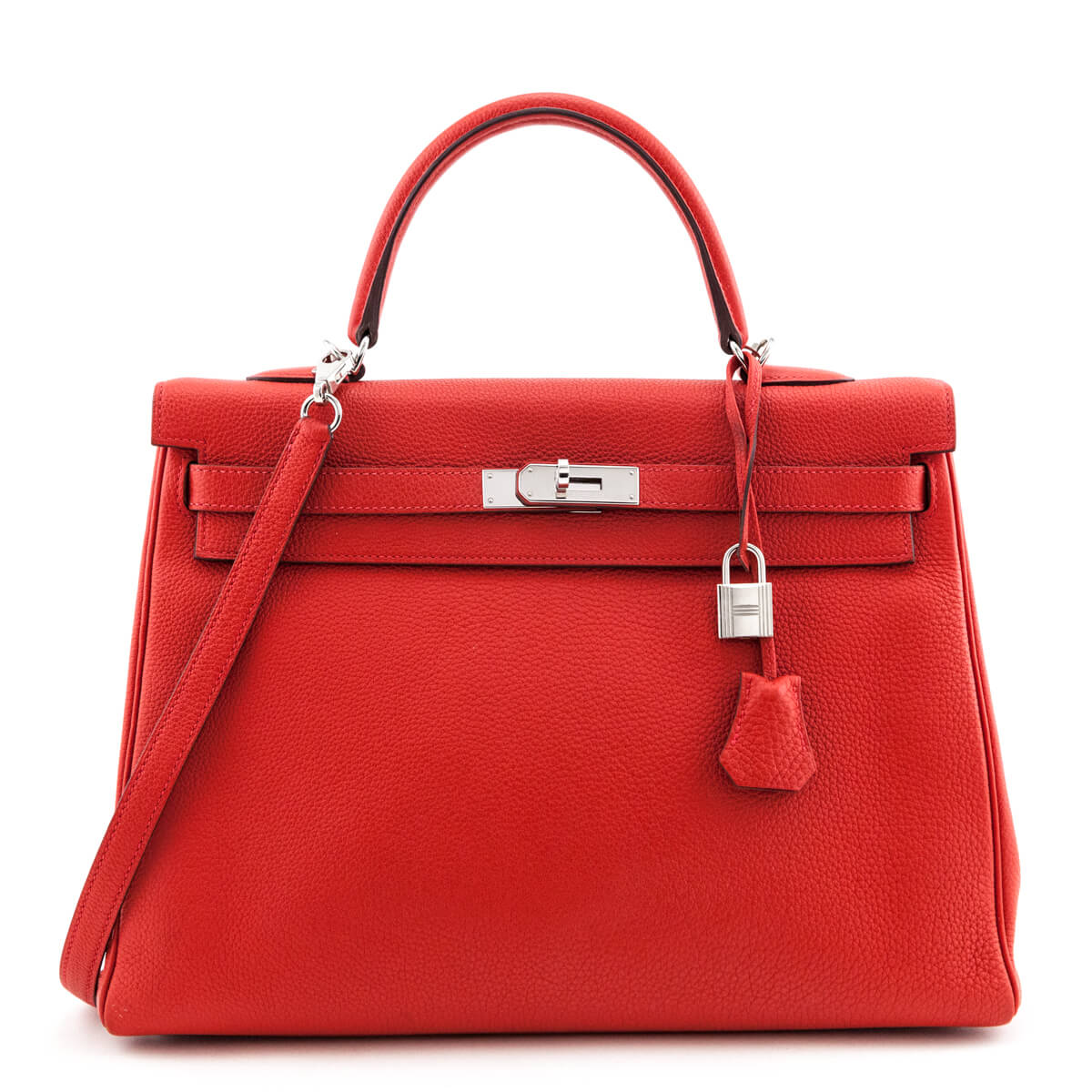Hermes Geranium Togo Kelly Retourne II 35 - Love that Bag etc - Preowned Authentic Designer Handbags Preloved Fashions