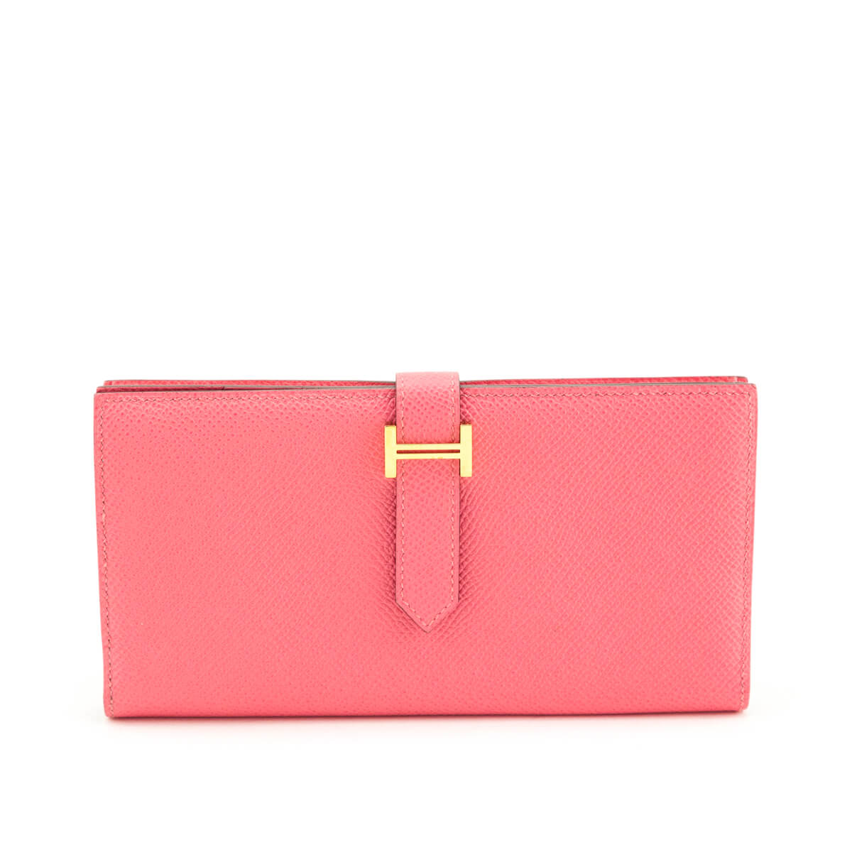 Hermes Rose Lipstick Epsom Bearn Wallet - Love that Bag etc - Preowned Authentic Designer Handbags Preloved Fashions