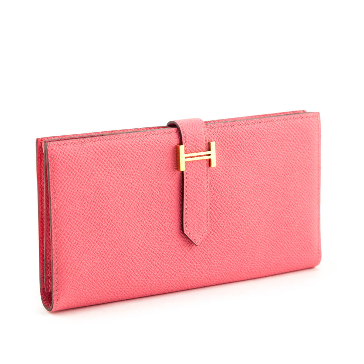 Hermes Rose Lipstick Epsom Bearn Wallet - Love that Bag etc - Preowned Authentic Designer Handbags Preloved Fashions