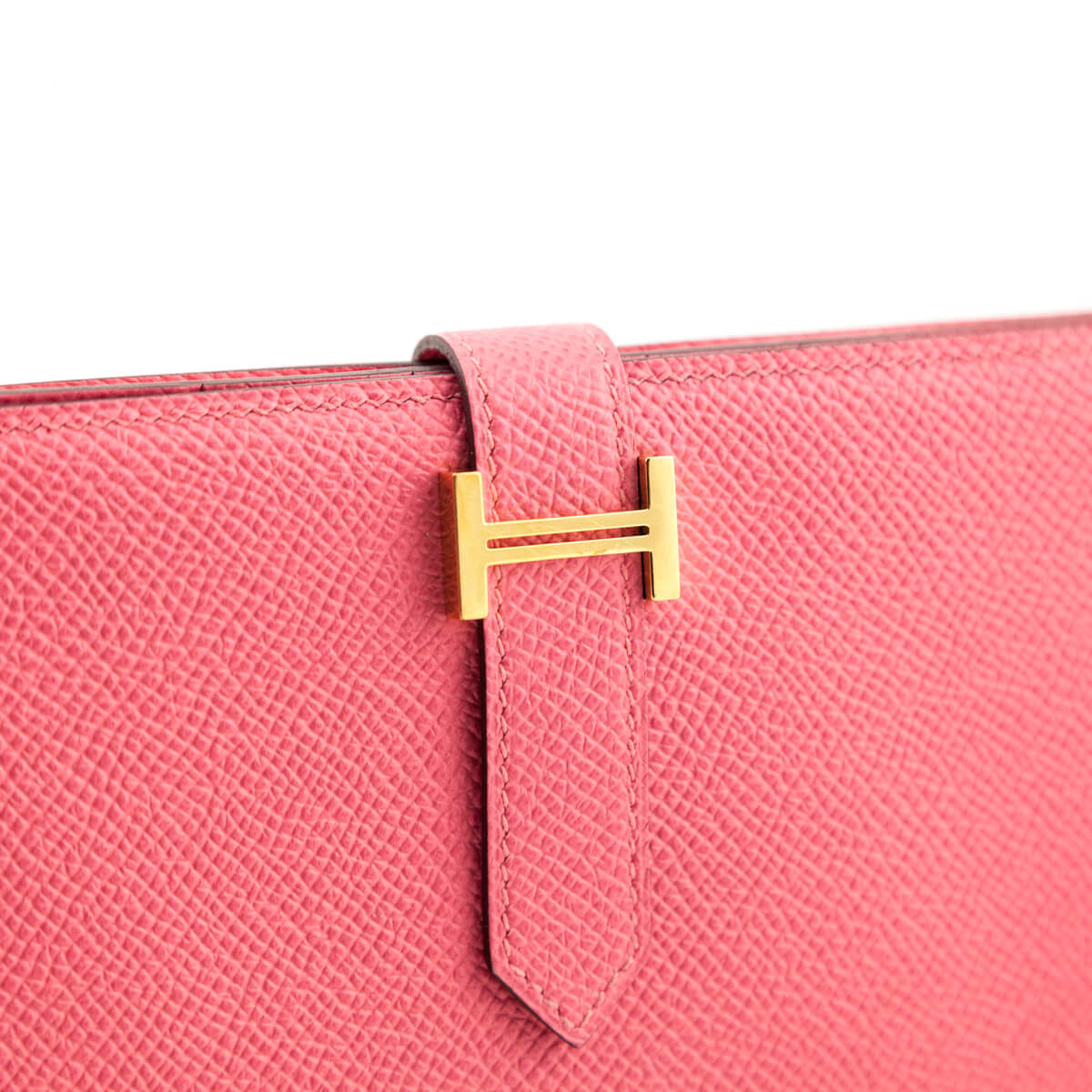 Hermes Rose Lipstick Epsom Bearn Wallet - Love that Bag etc - Preowned Authentic Designer Handbags Preloved Fashions