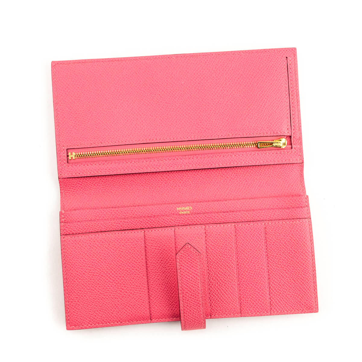Hermes Rose Lipstick Epsom Bearn Wallet - Love that Bag etc - Preowned Authentic Designer Handbags Preloved Fashions