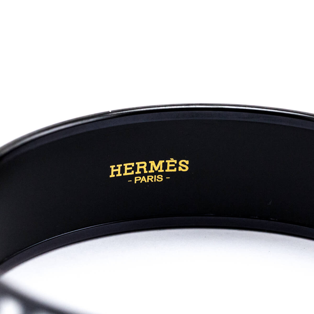 Hermes Black Yellow Enamel Wide Astrologie Nouvelle Bangle Size L - Love that Bag etc - Preowned Authentic Designer Handbags Preloved Fashions