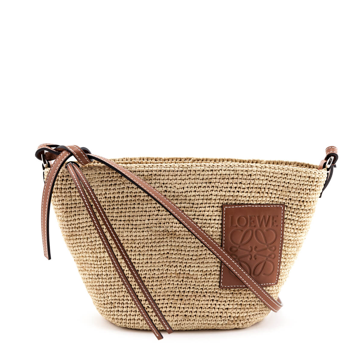 Loewe Raffia and Leather Paula's Ibiza Pochette Bag - Love that Bag etc - Preowned Authentic Designer Handbags Preloved Fashions