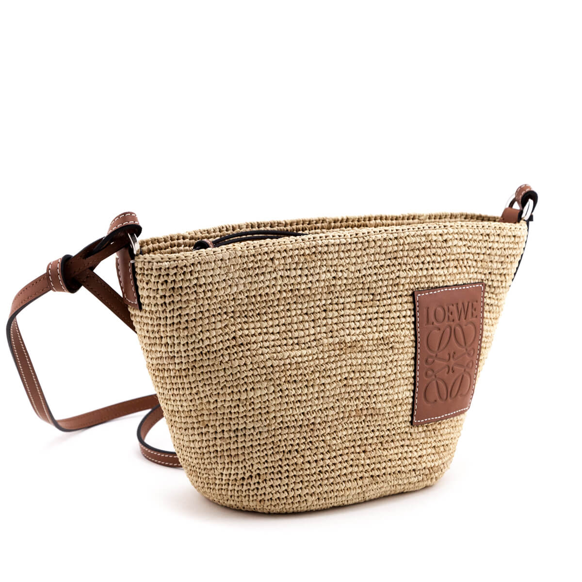 Loewe Raffia and Leather Paula's Ibiza Pochette Bag - Love that Bag etc - Preowned Authentic Designer Handbags Preloved Fashions