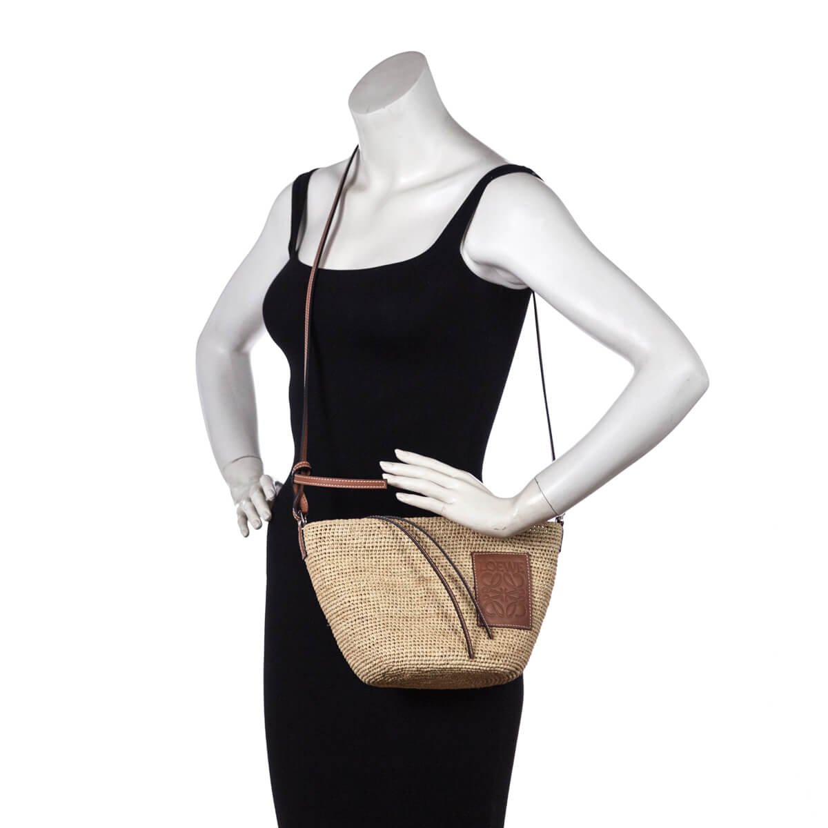 Loewe Raffia and Leather Paula's Ibiza Pochette Bag - Love that Bag etc - Preowned Authentic Designer Handbags Preloved Fashions