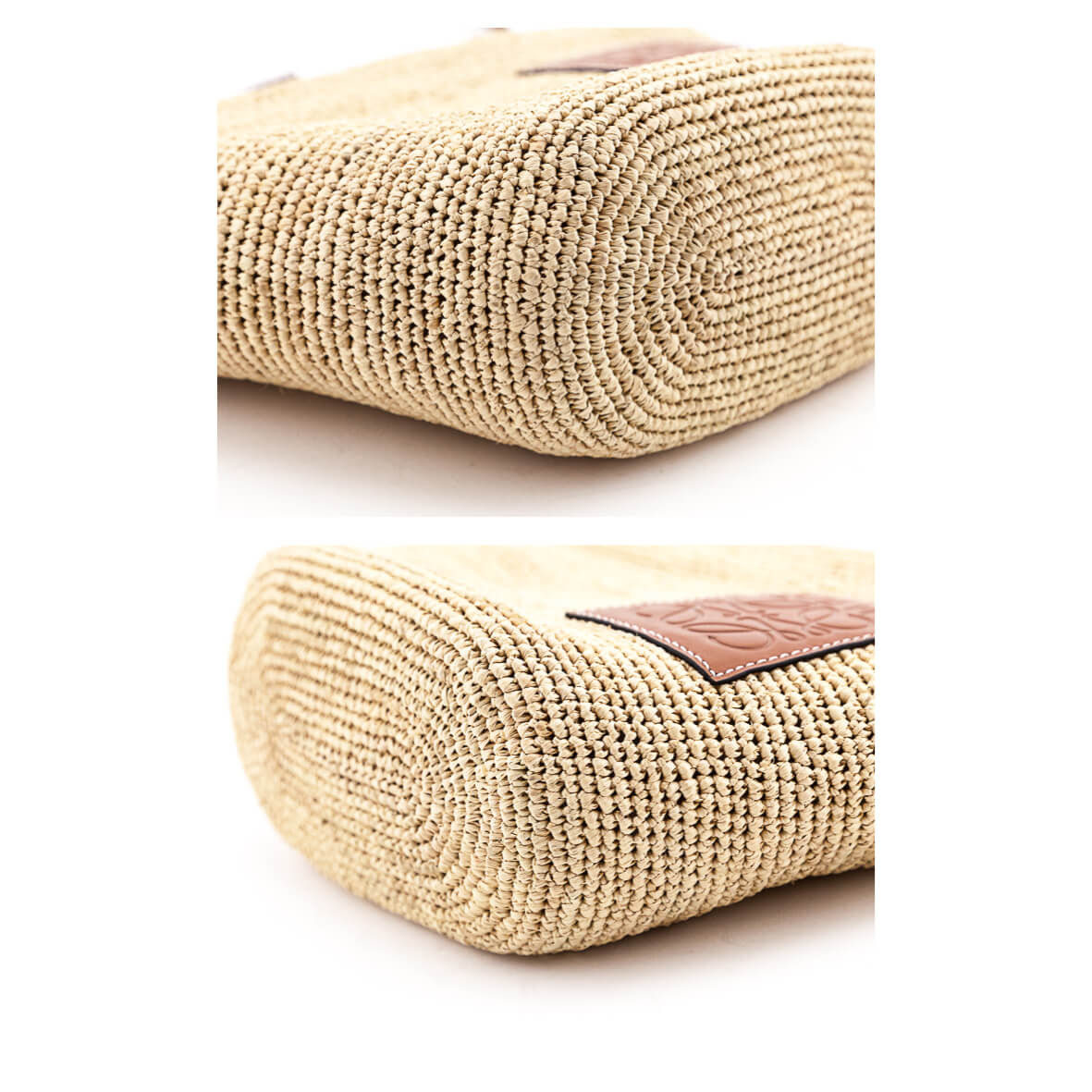 Loewe Raffia and Leather Paula's Ibiza Pochette Bag - Love that Bag etc - Preowned Authentic Designer Handbags Preloved Fashions