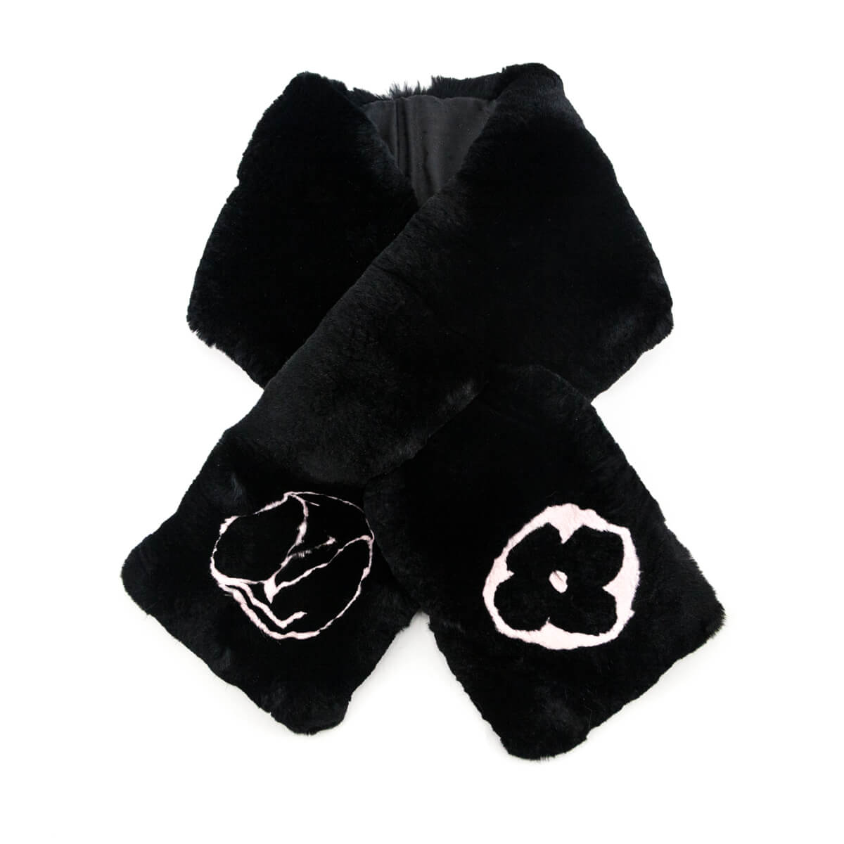 Louis Vuitton Black Pink Rabbit Logo Scarf - Love that Bag etc - Preowned Authentic Designer Handbags Preloved Fashions
