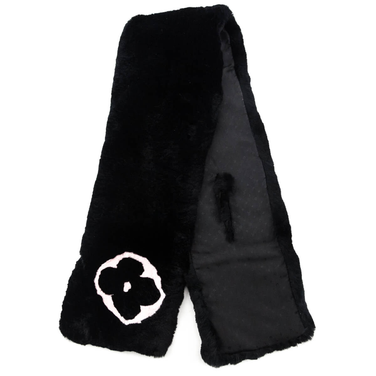 Louis Vuitton Black Pink Rabbit Logo Scarf - Love that Bag etc - Preowned Authentic Designer Handbags Preloved Fashions