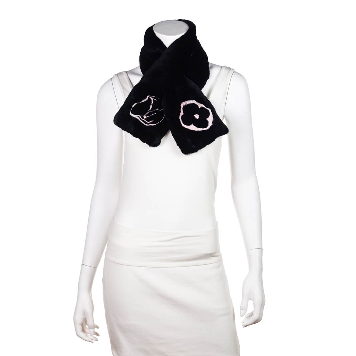 Louis Vuitton Black Pink Rabbit Logo Scarf - Love that Bag etc - Preowned Authentic Designer Handbags Preloved Fashions