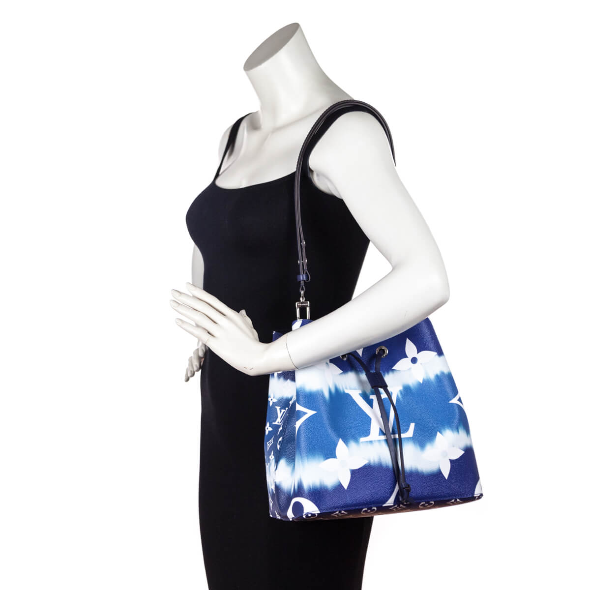 Louis Vuitton Blue Giant Monogram Escale Neonoe MM - Love that Bag etc - Preowned Authentic Designer Handbags Preloved Fashions