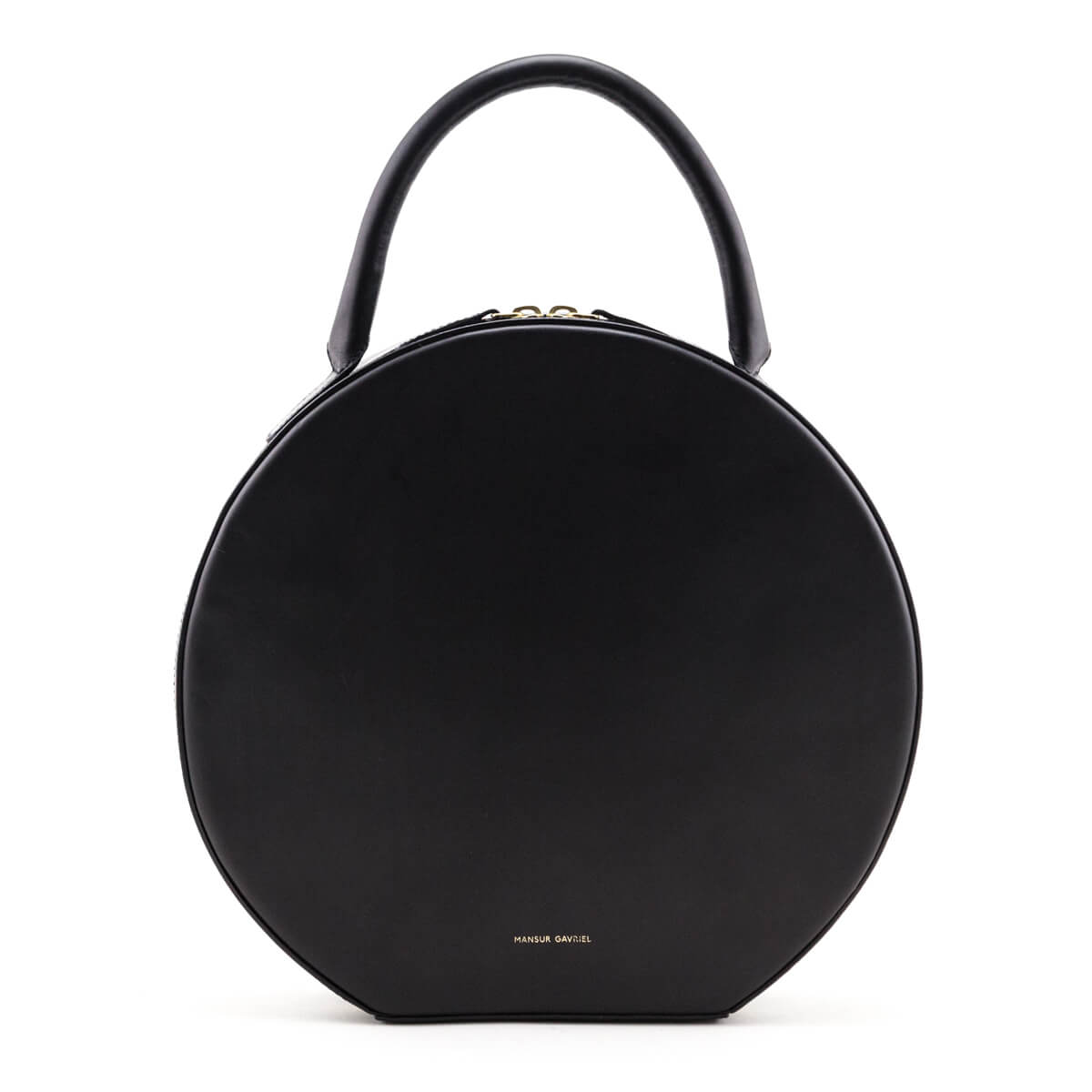 Mansur Gavriel Black Vegetable-Tanned Leather Large Circle Bag - Love that Bag etc - Preowned Authentic Designer Handbags Preloved Fashions