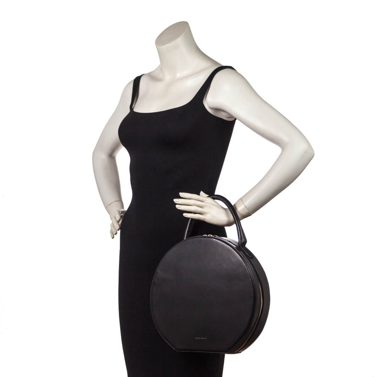 Mansur Gavriel Black Vegetable-Tanned Leather Large Circle Bag - Love that Bag etc - Preowned Authentic Designer Handbags Preloved Fashions