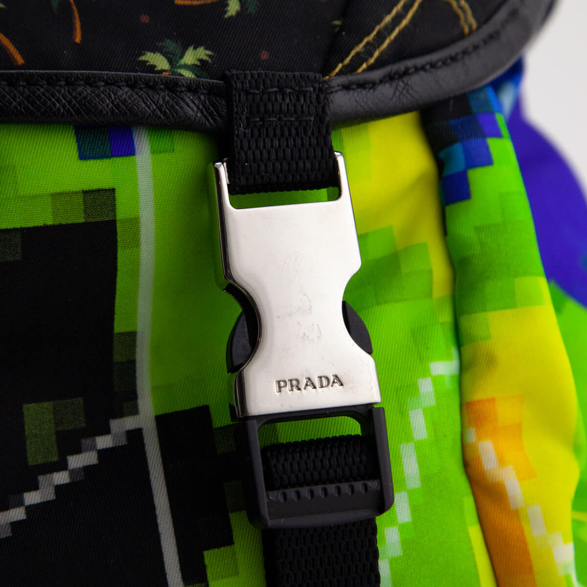 Prada Multicolor Printed Nylon Double Buckle Backpack - Love that Bag etc - Preowned Authentic Designer Handbags Preloved Fashions