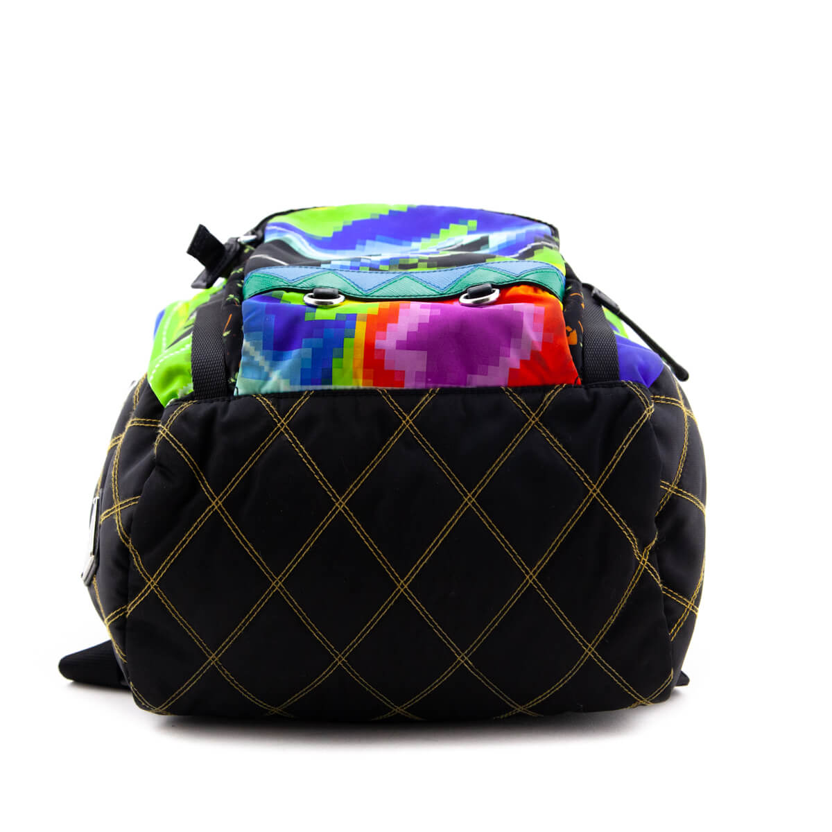 Prada Multicolor Printed Nylon Double Buckle Backpack - Love that Bag etc - Preowned Authentic Designer Handbags Preloved Fashions