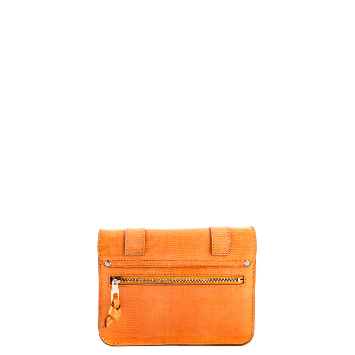 Proenza Schouler Orange Snake Embossed PS1 Chain Wallet Bag - Love that Bag etc - Preowned Authentic Designer Handbags Preloved Fashions