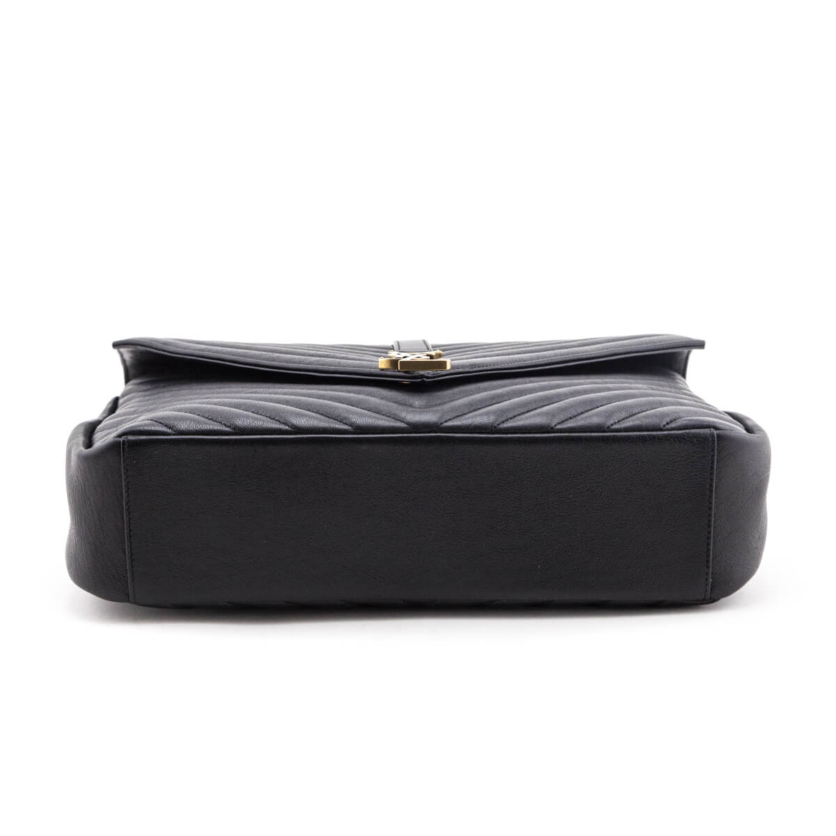 Saint Laurent Black Chevron Matelasse Sheepskin Large College Bag - Love that Bag etc - Preowned Authentic Designer Handbags Preloved Fashions