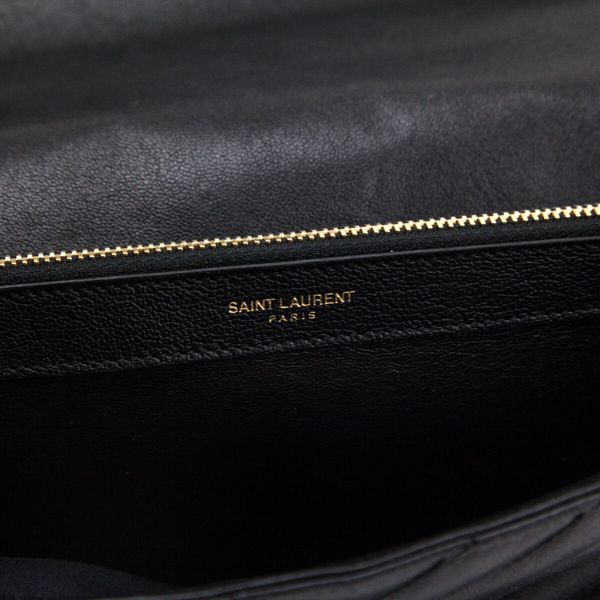 Saint Laurent Black Chevron Matelasse Sheepskin Large College Bag - Love that Bag etc - Preowned Authentic Designer Handbags Preloved Fashions