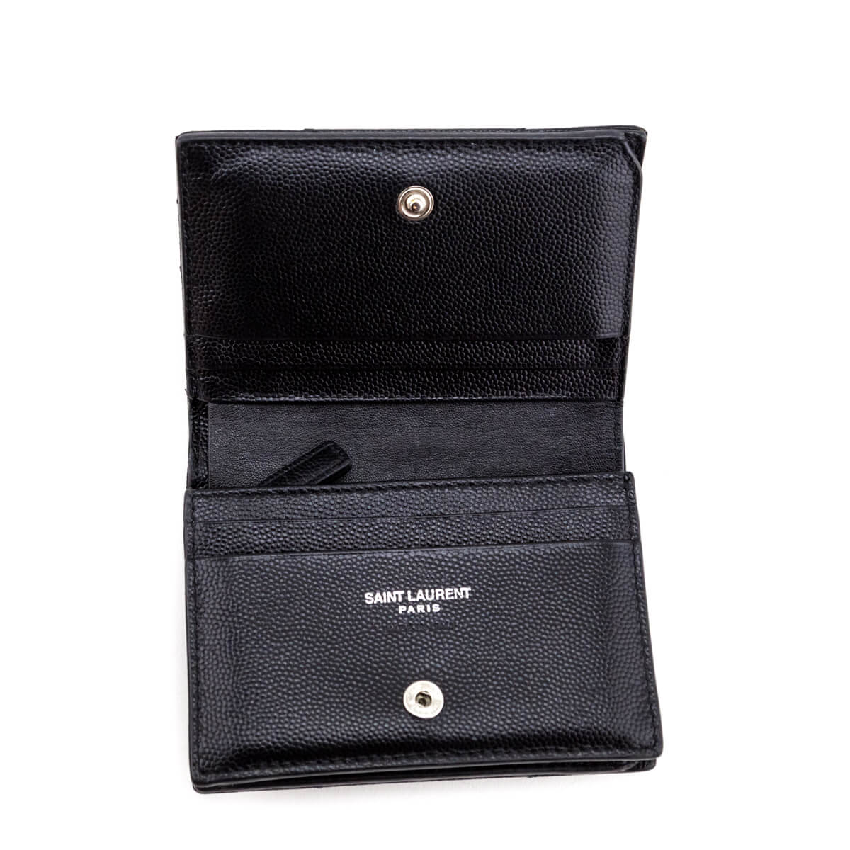 Saint Laurent Black Grain De Poudre Monogram Card Case - Love that Bag etc - Preowned Authentic Designer Handbags Preloved Fashions