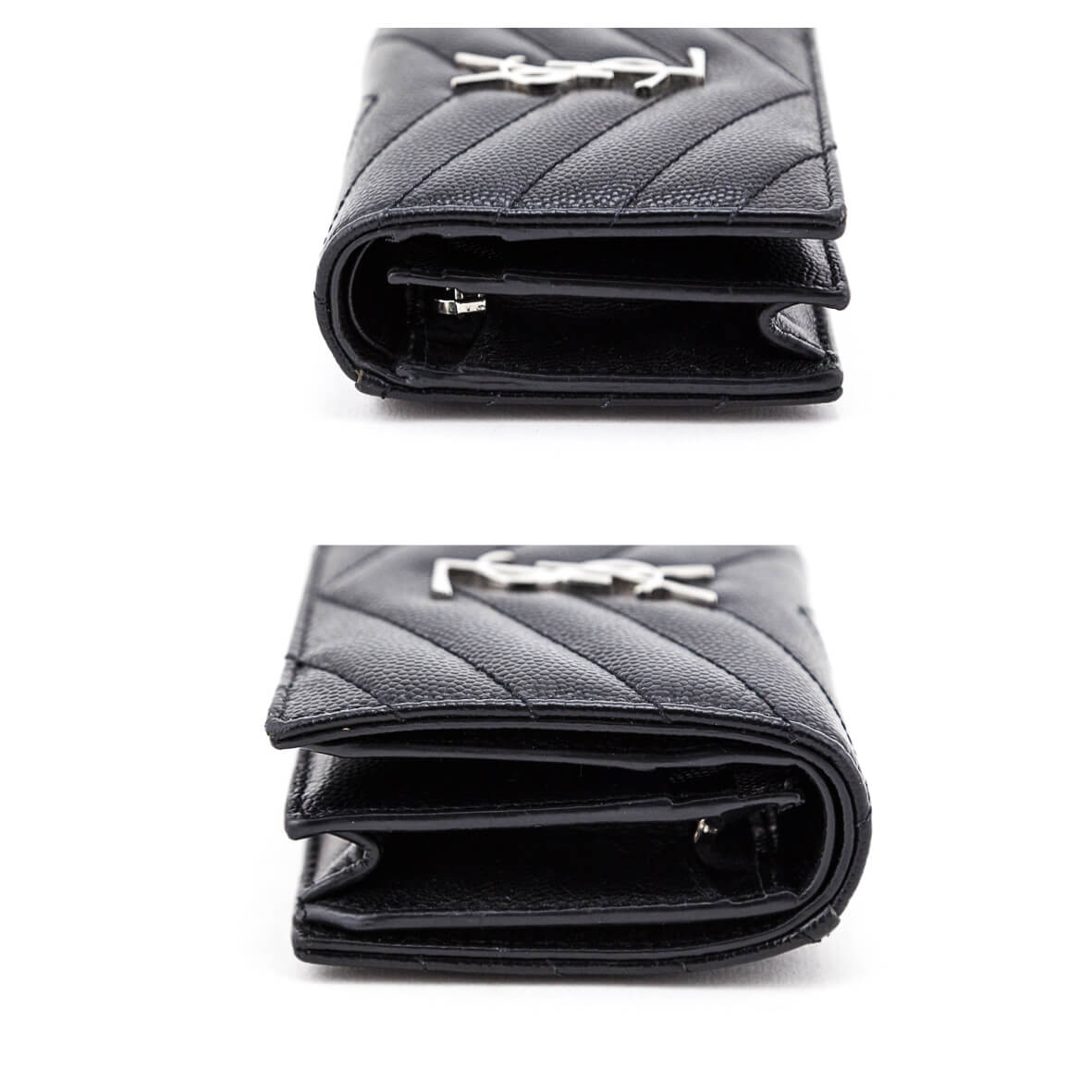 Saint Laurent Black Grain De Poudre Monogram Card Case - Love that Bag etc - Preowned Authentic Designer Handbags Preloved Fashions