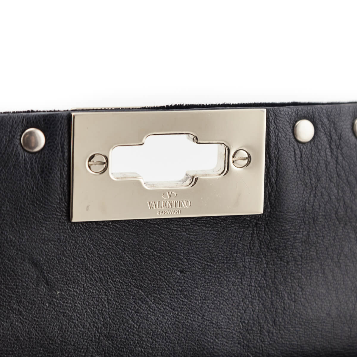 Valentino Black Velvet Large Rockstud Spike Bag - Love that Bag etc - Preowned Authentic Designer Handbags Preloved Fashions