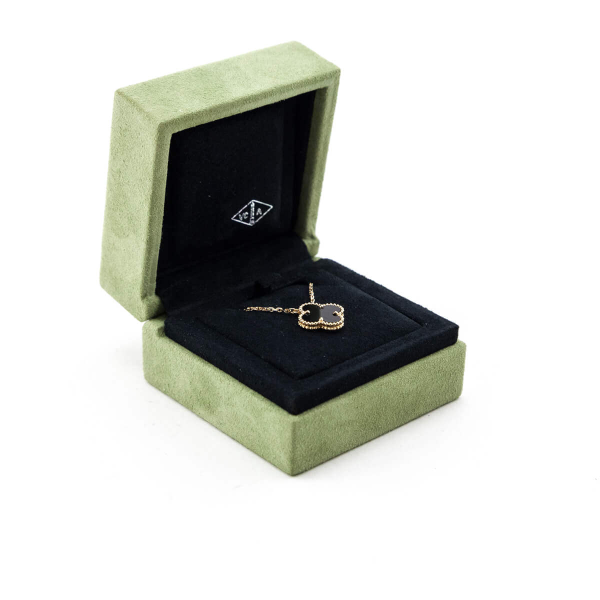Van Cleef Arpels Onyx 18K Gold Vintage Alhambra Pendant Necklace - Love that Bag etc - Preowned Authentic Designer Handbags Preloved Fashions