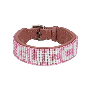 Gucci Leather Beaded 'Gucci' Bracelet