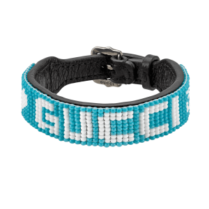 Gucci Leather Beaded 'Gucci' Bracelet