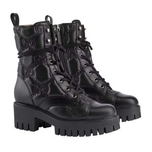 Gucci Women's GG Matelassé Lace-up Boot