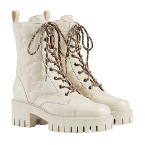 Gucci Women's GG Matelassé Lace-up Boot