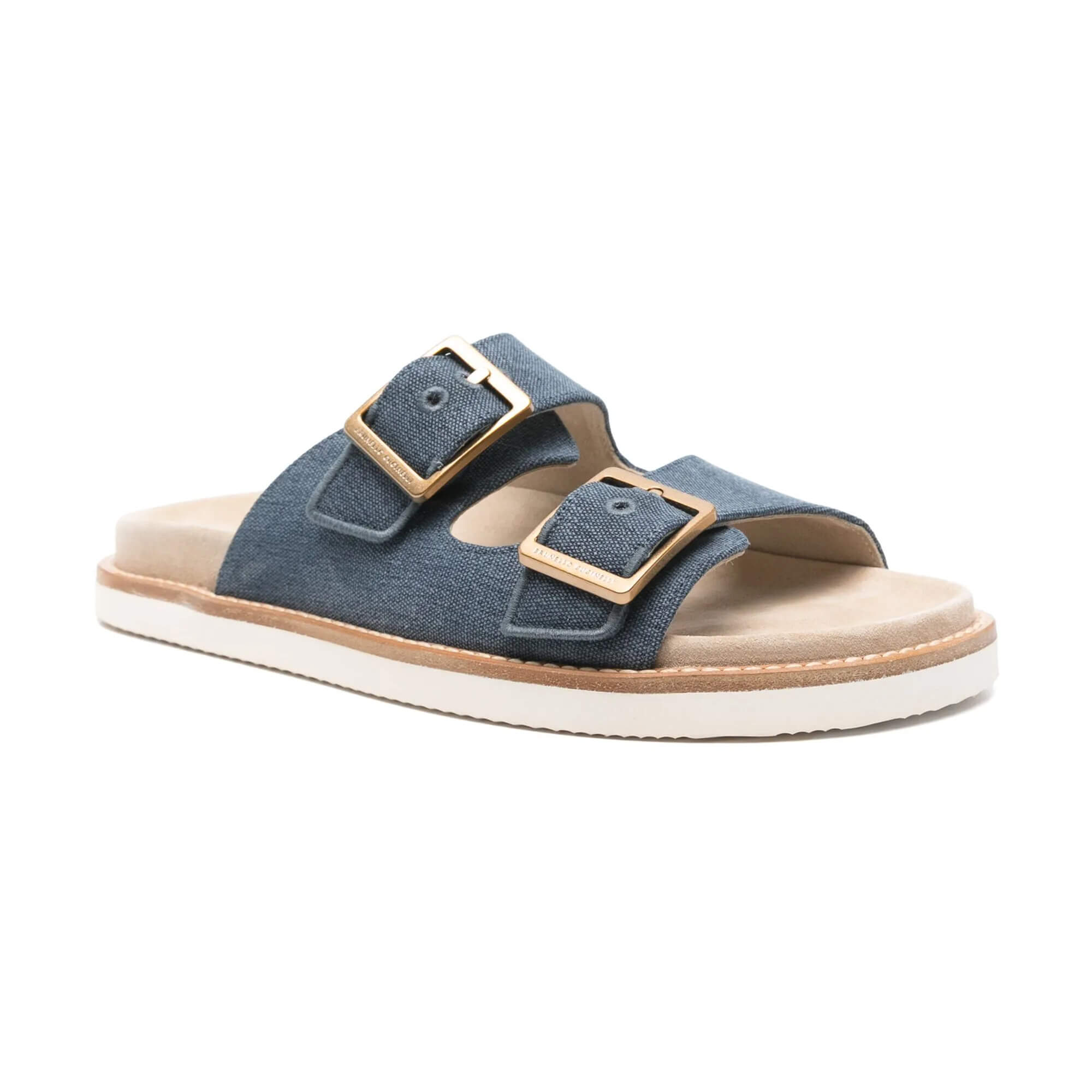 Brunello Cucinelli Canvas Slides at Enigma Boutique