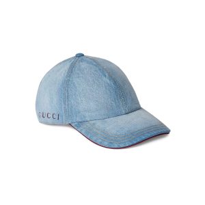 Gucci Denim Baseball Hat With Double G
