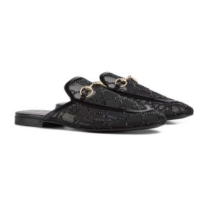 Gucci Women's GG Crystal Princetown Slipper