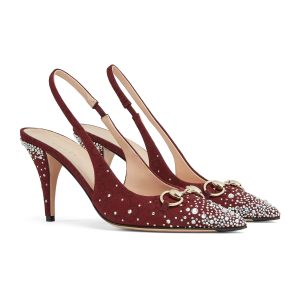 Gucci Women's Slingback Pump With Crystal Horsebit