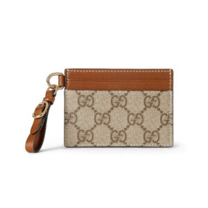 Gucci GG Emblem Card Case With Strap