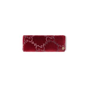 Gucci Soft Velvet Hair Clip With Crystals