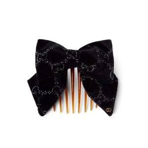 Gucci Soft Velvet Hair Slide With Crystals