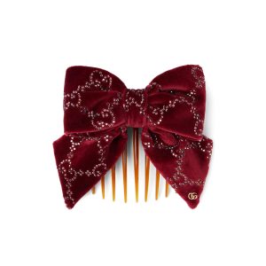 Gucci Soft Velvet Hair Slide With Crystals