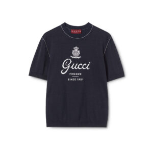 Gucci Knit Silk Linen T-shirt With Intarsia